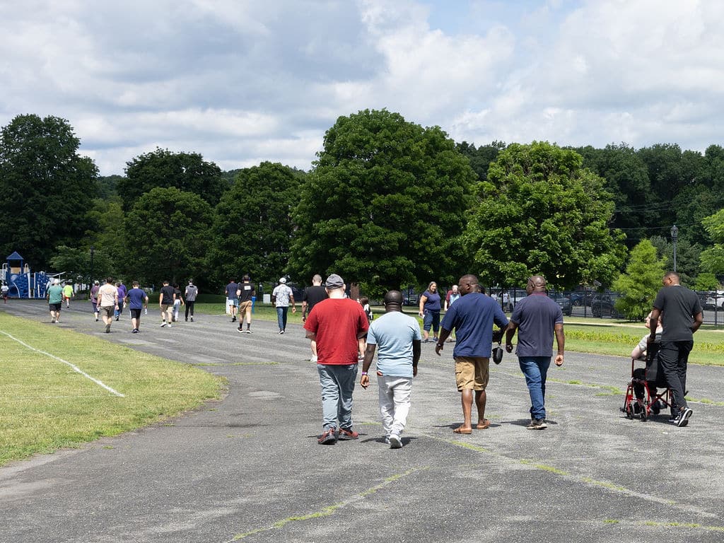 People participating in Aspire's 3K Walk-n-Roll